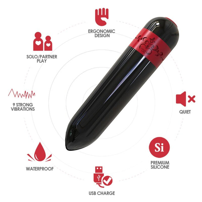 ARMONY - VIBRADOR COHETE BALA CONTROL REMOTO NEGRO