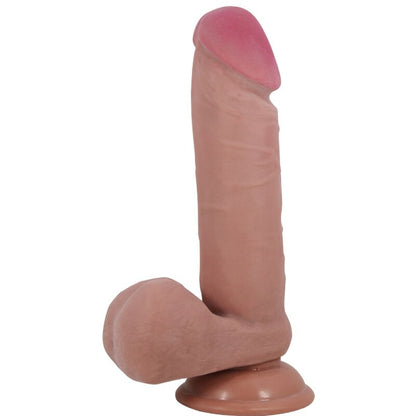 PRETTY LOVE - REALISTIC DILDO FROM THE SLIDING SKIN SERIES WITH SLIDING SKIN SUCTION CUP BROWN 20.5 CM