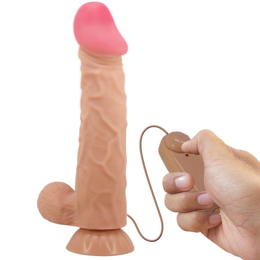 PRETTY LOVE - SLIDING SKIN SERIES REALISTIC DILDO WITH SLIDING SKIN SAUNA BOWL REMOTE CONTROL FLESH 24 CM
