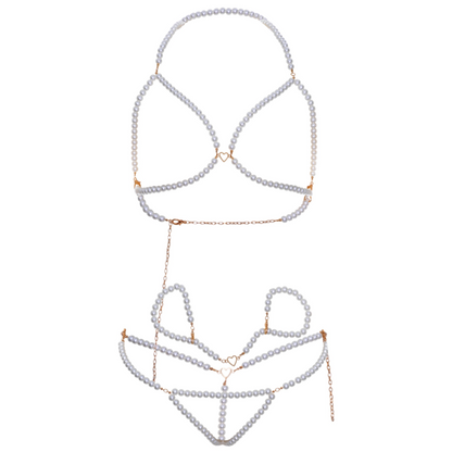 LEG AVENUE - BH-ARMBÄNDER UND PERLEN-TANGA-SET