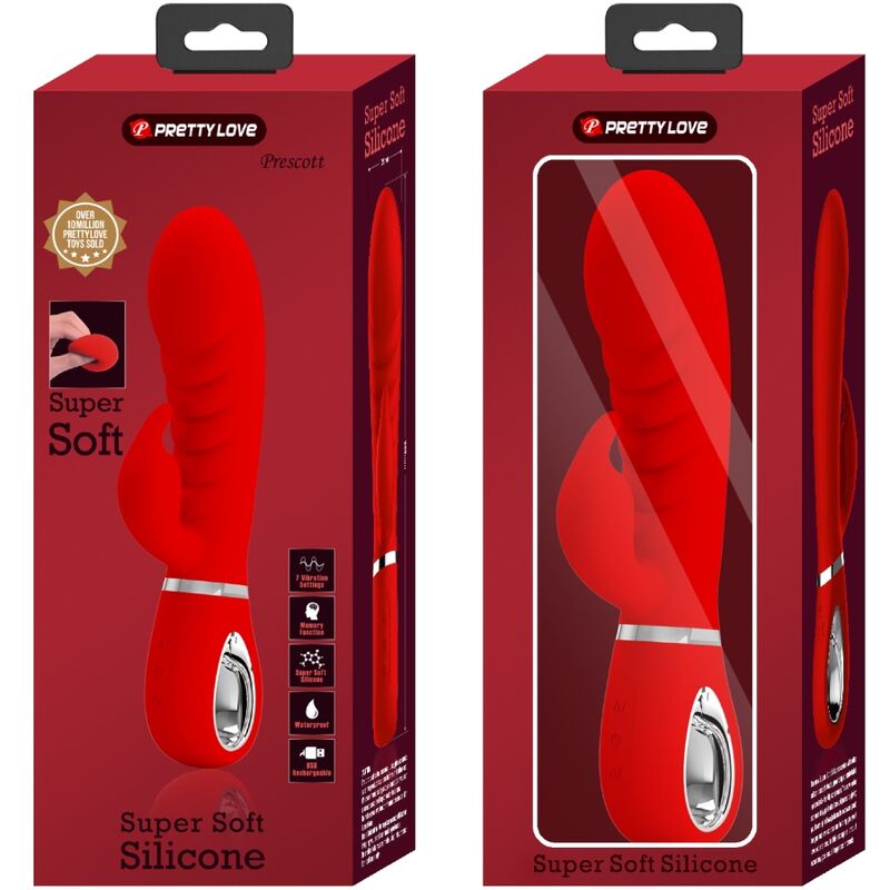 PRETTY LOVE - VIBRADOR MULTIFUNCIONAL DEL PUNTO G PRESCOTT ROJO