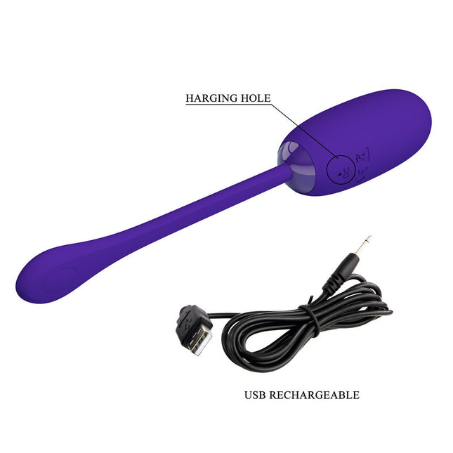 PRETTY LOVE - JULIUS WATERPROOF, RECHARGEABLE VIBRATING EGG PURPLE