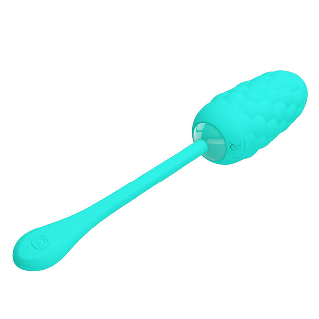PRETTY LOVE - HUEVO VIBRADOR RECARGABLE CON TEXTURA MARINA EN VERDE AGUA