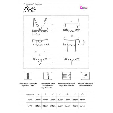 LIVCO CORSETTI FASHION - BELITA LC 90231 BH + HÖSCHE + STRUMPFGÜRTEL SCHWARZ S/M
