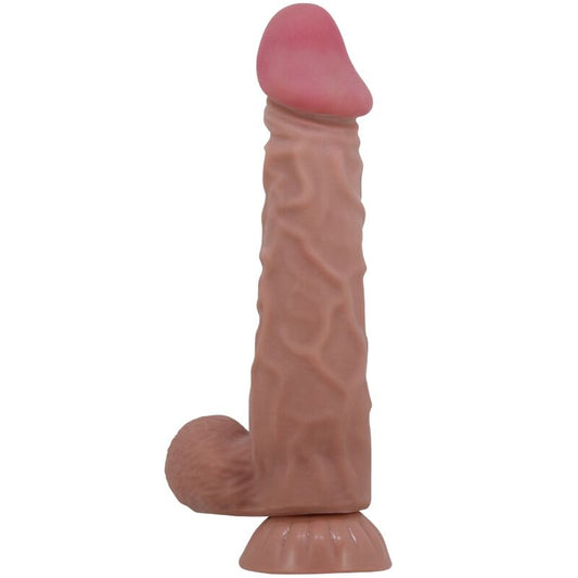 PRETTY LOVE - REALISTIC DILDO FROM THE SLIDING SKIN SERIES WITH SLIDING SKIN SUCTION CUP BROWN 24 CM