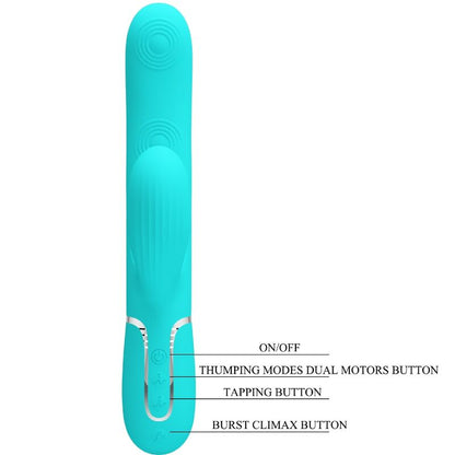 PRETTY LOVE - PERLITA MULTIFUNCTIONAL 3-IN-1 G-SPOT VIBRATOR AQUA GREEN