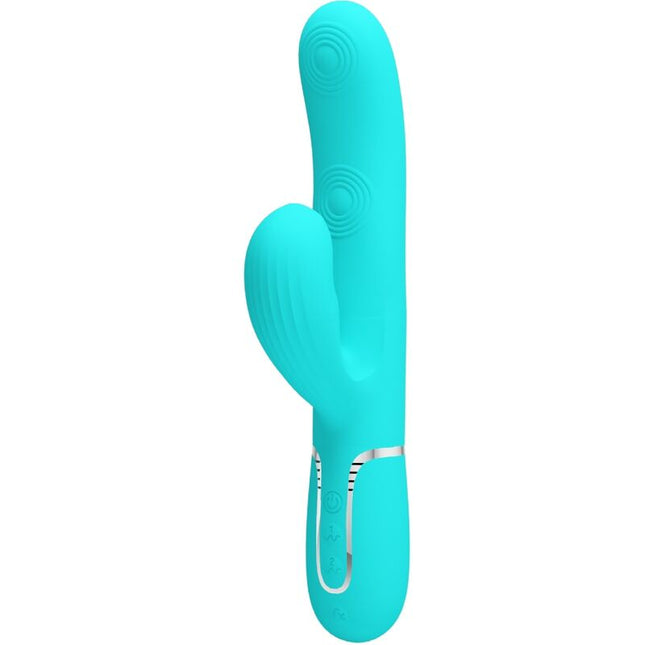 PRETTY LOVE - PERLITA MULTIFUNCTIONAL 3-IN-1 G-SPOT VIBRATOR AQUA GREEN