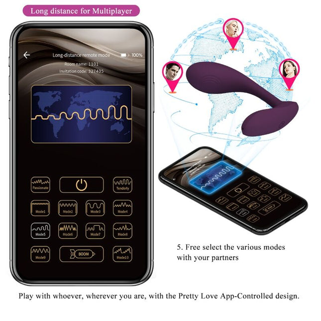 PRETTY LOVE - BAIRD G-SPOT 12 VIBRATIONEN LILA APP
