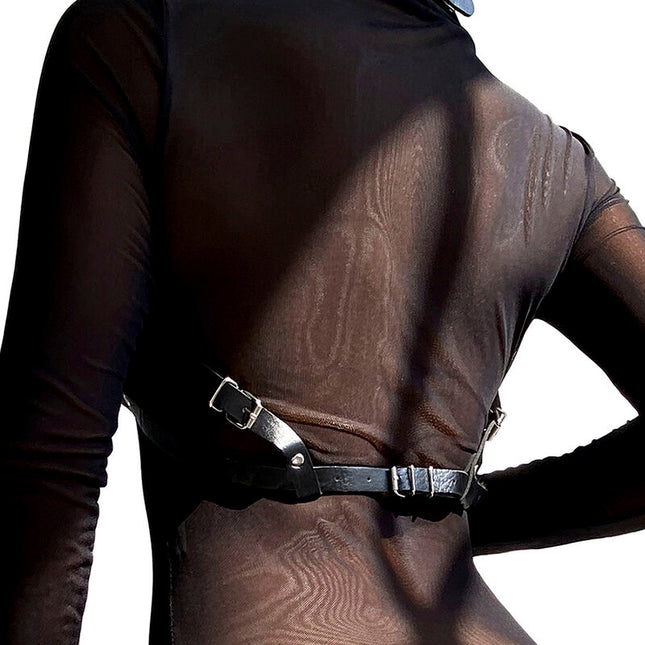 SUBBLIME - CORREA DE PECHO DE CUERO NEGRA TALLA ÚNICA