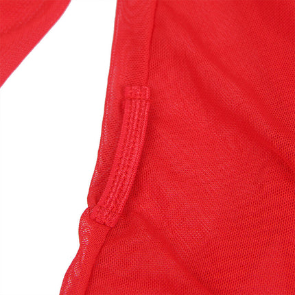 SUBBLIME - ABRIGO DE TELA TRANSPARENTE CON DETALLE DE ENCAJE ROJO S/M