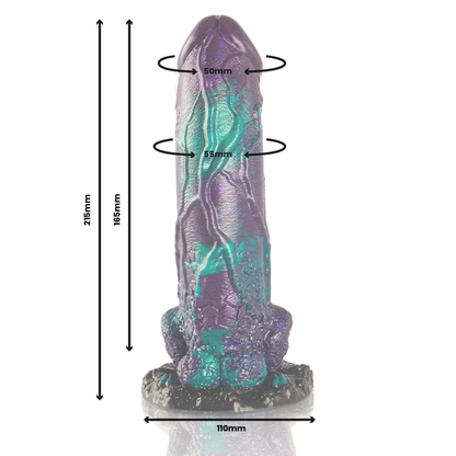 ÉPICO - DILDO BASILISCO DOBLE PLACER ESCAMOSO, TAMAÑO GRANDE