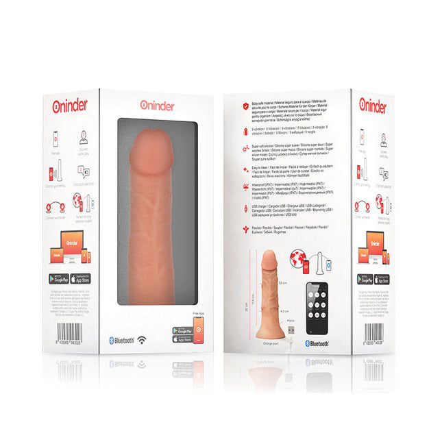 ONINDER - MITTLERER BOGOTÁ-VIBRATORDILDO MIT 9 GESCHWINDIGKEITEN NATÜRLICH 20 CM -O- 4.2 CM - KOSTENLOSE APP