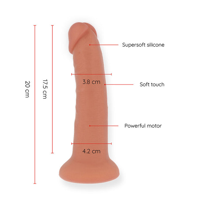 ONINDER - DILDO VIBRADOR MEDIANO BOGOTÁ CON 9 VELOCIDADES NATURAL 20 CM -O- 4.2 CM - APP GRATIS