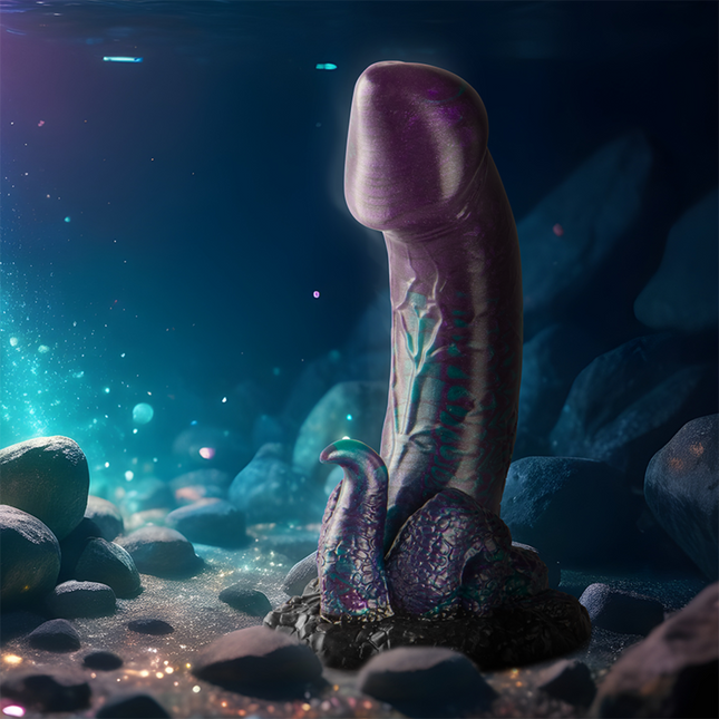 ÉPICO - DILDO BASILISCO DOBLE PLACER ESCAMOSO, TAMAÑO PEQUEÑO