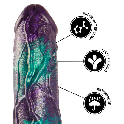ÉPICO - DILDO BASILISCO DOBLE PLACER ESCAMOSO, TAMAÑO GRANDE