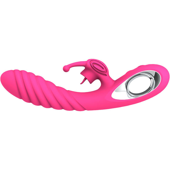 VICKY RABBIT VIBRATOR - WITH FUCHSIA PULL RING TONGUE