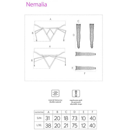 LIVCO CORSETTI FASHION - CONJUNTO NEMALIA LIGUERO + MEDIAS + GUANTES NEGRO