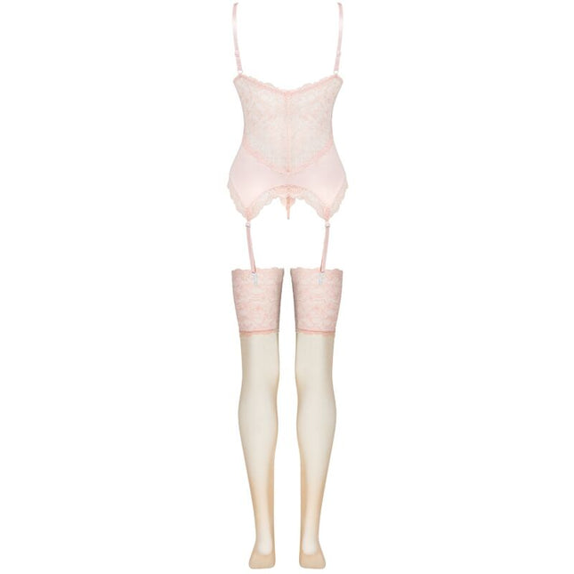 LIVCO CORSETTI FASHION - CONJUNTO PERSINNE PEACH DE CORSÉ + BRAGUITAS + MEDIAS