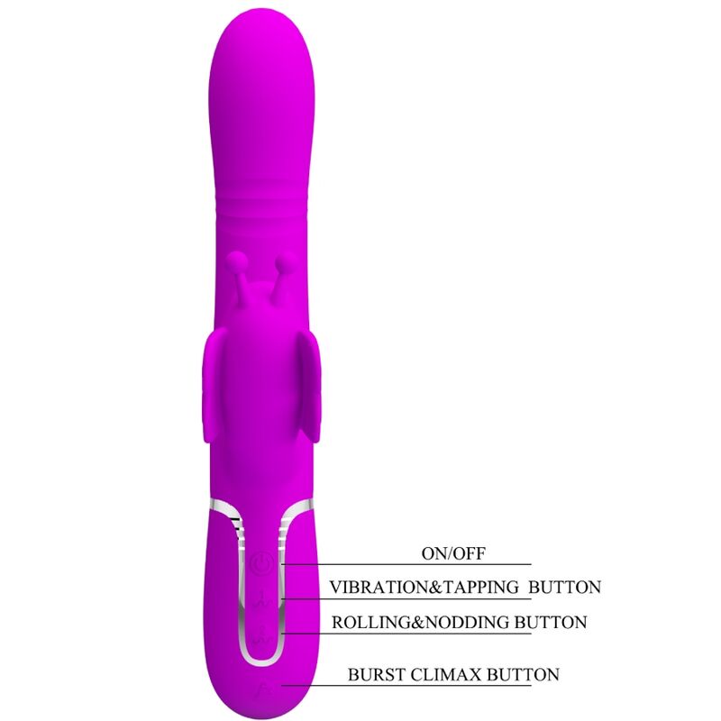 MULTIFUNKTIONS-RABBIT-VIBRATOR 4 IN 1 SCHMETTERLING - FUCHSIA