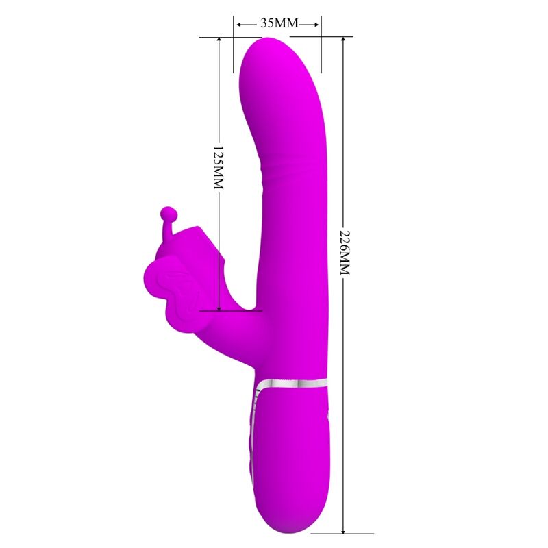 MULTIFUNKTIONS-RABBIT-VIBRATOR 4 IN 1 SCHMETTERLING - FUCHSIA