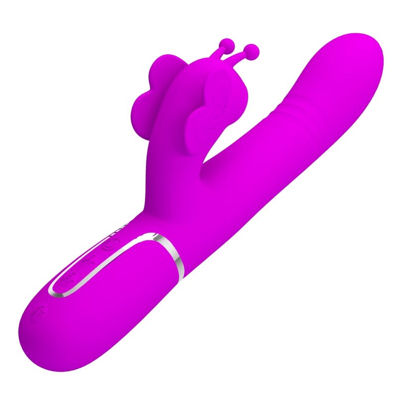 MULTIFUNKTIONS-RABBIT-VIBRATOR 4 IN 1 SCHMETTERLING - FUCHSIA