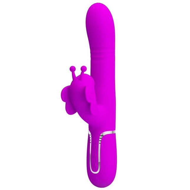 Vibrador Conejo Multifuncional 4 en 1 Mariposa - Fucsia