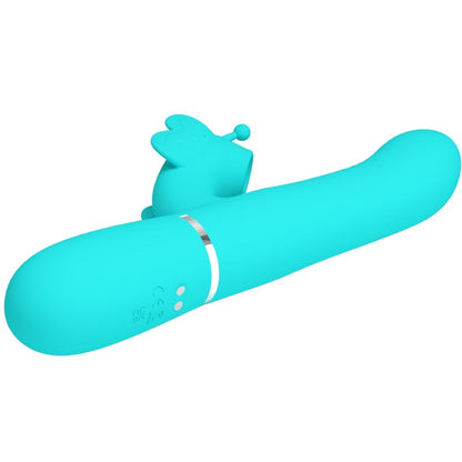 MULTIFUNKTIONS-RABBIT-VIBRATOR 4 IN 1 SCHMETTERLING - AQUAGRÜN
