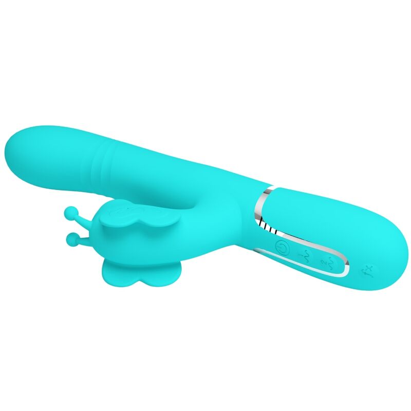 MULTIFUNKTIONS-RABBIT-VIBRATOR 4 IN 1 SCHMETTERLING - AQUAGRÜN