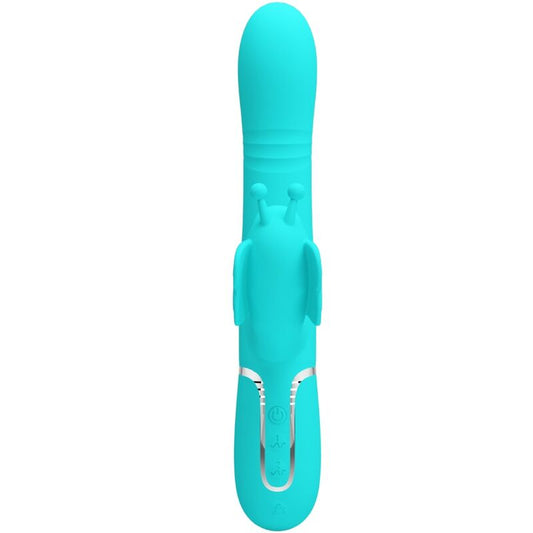 MULTIFUNKTIONS-RABBIT-VIBRATOR 4 IN 1 SCHMETTERLING - AQUAGRÜN