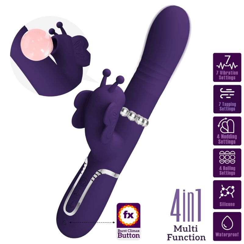MULTIFUNKTIONS RABBIT-VIBRATOR 4 IN 1 SCHMETTERLING