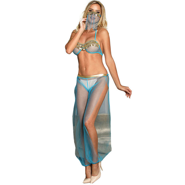 SUBBLIME - BLUE INDIAN STYLE LINGERIE SET S/M