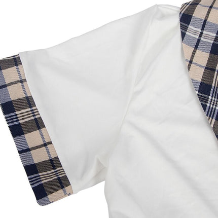 Seductive schoolgirl set: top &amp; plaid skirt