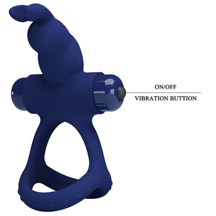 PRETTY LOVE - LUCHITO DOPPELVIBRIERENDER RING KANINCHEN BLAU