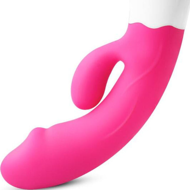 ARMONY - VIBRADOR HAPPY Y ESTIMULADOR FUCSIA RECARGABLE