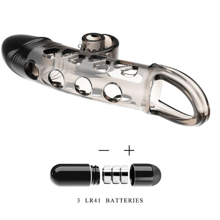 Verlängerte Lust - Elastischer Vibrationskäfig in Schwarz