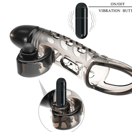 Verlängerte Lust - Elastischer Vibrationskäfig in Schwarz