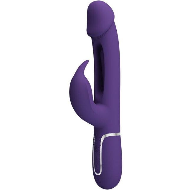 PRETTY LOVE - KAMPAS RABBIT VIBRADOR MULTIFUNCIONAL 3 EN 1 CON LENGUA MORADO