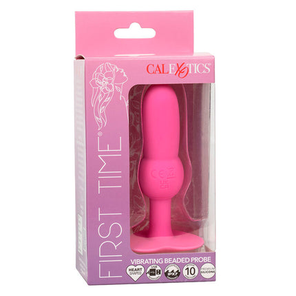CALEXOTICS - FIRST TIME ANAL PLUG MIT PERLENSONDE 10 VIBRATIONEN ROSA