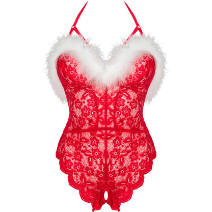 LIVCO CORSETTI FASHION - SANTAS SPITZE DAMEN BODY MIT OBEREM SCHRITT WEIHNACHTEN S/M