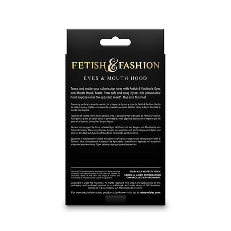 NS NOVELTIES - FETISH &amp; FASHION EYE AND MOUTH MASK NYLON BLACK