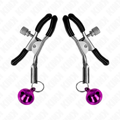 KINK - LILA NIPPELKLEMME MIT EINZELNEN GLOCKEN 6 CM