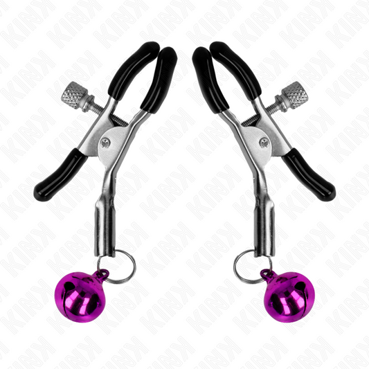 KINK - LILA NIPPELKLEMME MIT EINZELNEN GLOCKEN 6 CM