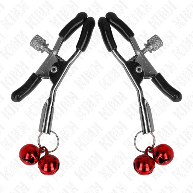 KINK - DOPPELTE GLOCKEN-NIPPELKLAMMERE ROT 6 CM