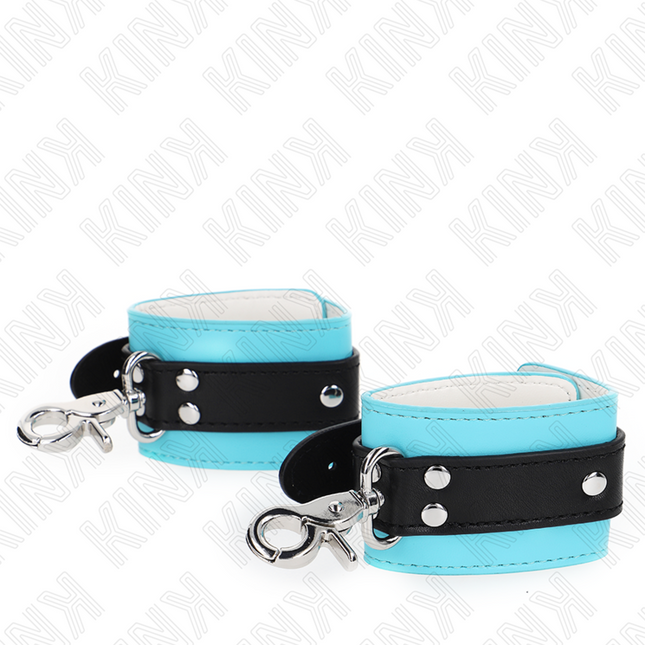 KINK - PREMIUM LOCKABLE WRIST CUFFS BLACK/BLUE ADJUSTABLE 21-28 CM X 5.5 CM