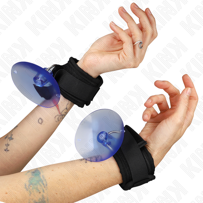KINK - WRIST CUFFS WITH SUCTION CUPS BLACK 29-40 CM X 5 CM