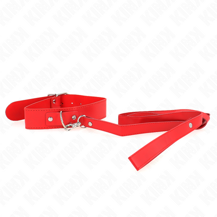 KINK - COLLAR CON CINTURÓN 116 CM CORREA ROJA AJUSTABLE 32-50 CM X 8 CM