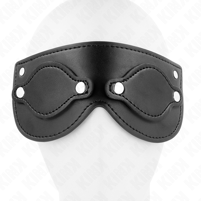 KINK - LEATHERETTE MASK WITH REMOVABLE EYE COVERS 22 x 9 CM