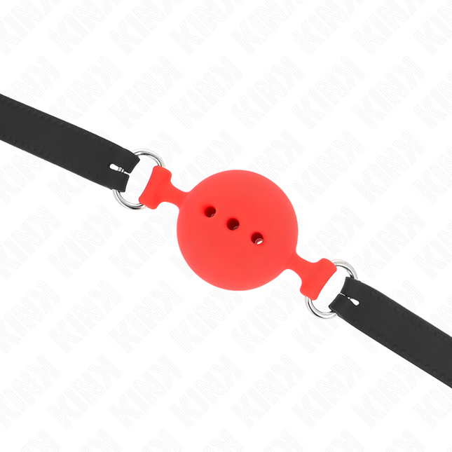 KINK - SOLAPA COMPLETA DE SILICONA 55 x 2 CM CON BOLA DE 5 CM TALLA L ROJA AJUSTABLE 35-51 CM