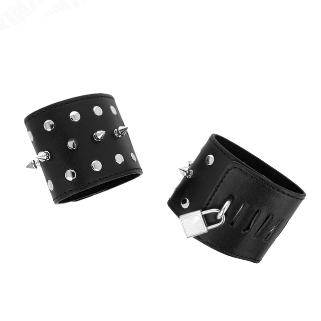 KINK - PUNK WRIST CUFFS WITH SPIKES 25 X 6 CM