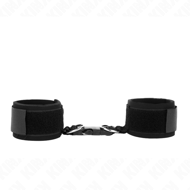 KINK - NEOPRENE WRIST CUFFS WITH VELCRO FASTENER BLACK ADJUSTABLE 22-34 CM